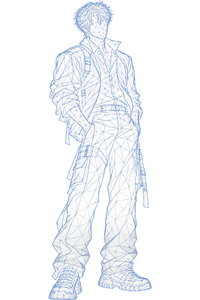 Hidden silhouette of Trainee 01, signature color Navy