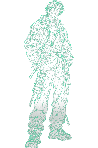 Hidden silhouette of Trainee 02, signature color Mint